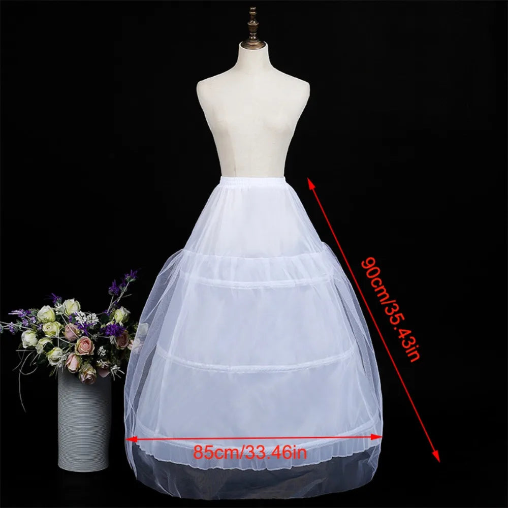 Women's 3-Hoop Crinoline Petticoat Underskirt 65/78/90cm