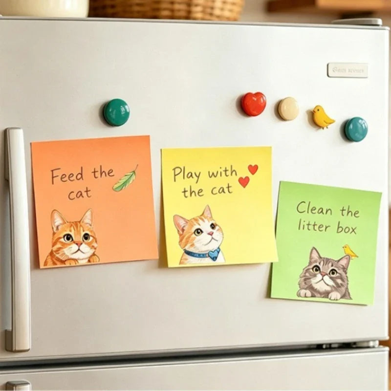 Macaron Cat Sticky Notes – Kawaii Memo Pads 50 Sheets