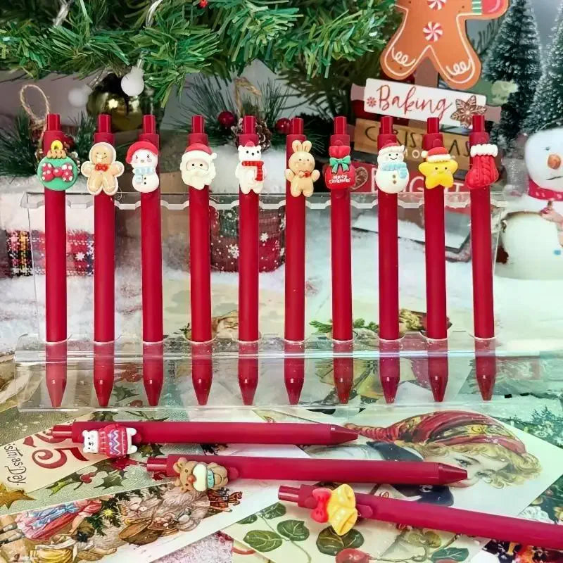 5-Pack Christmas Gel Pens – Santa, Snowman & Tree Designs