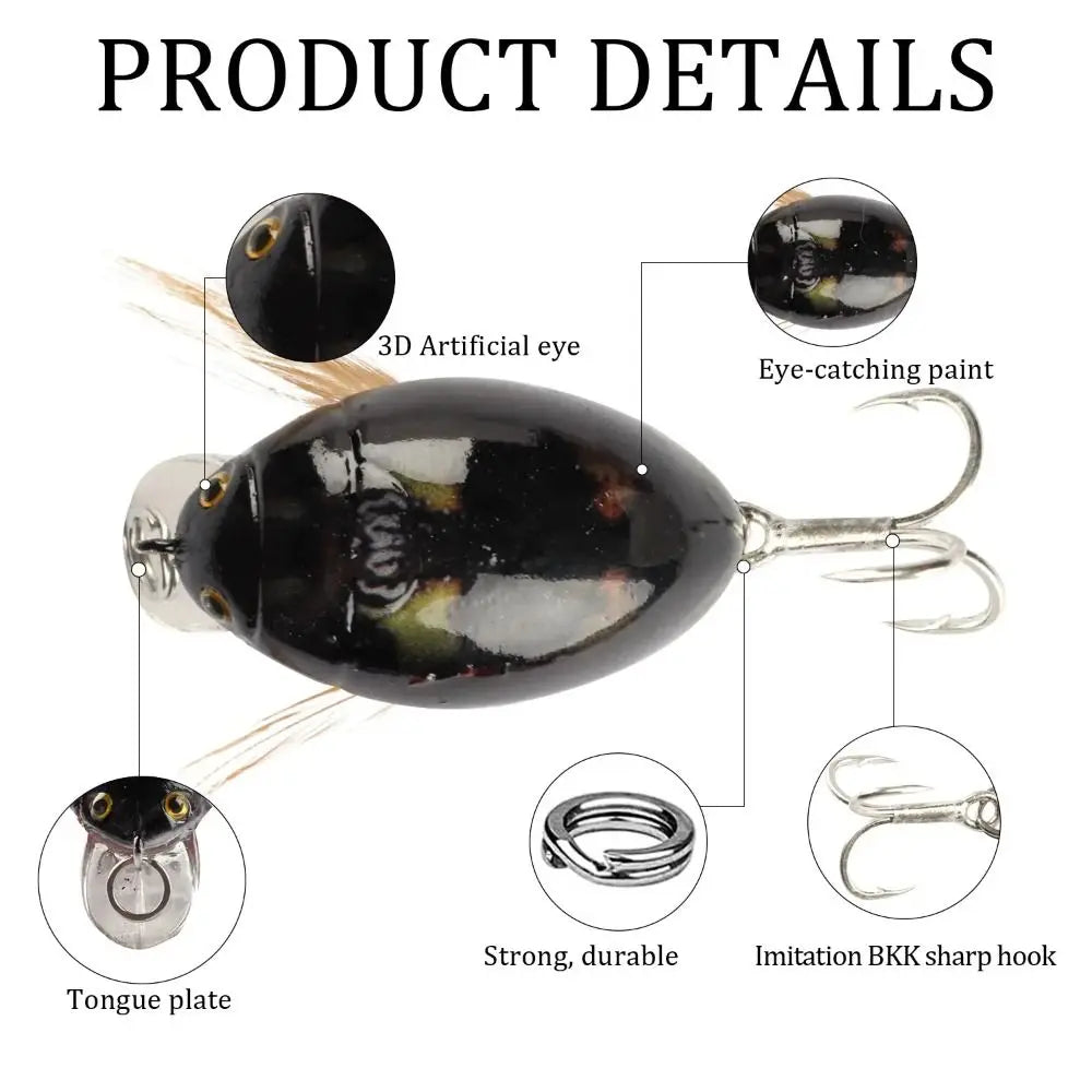 Cicada Floating Fishing Lure 4cm 3.8g – Crank Wobbler Hard Bait