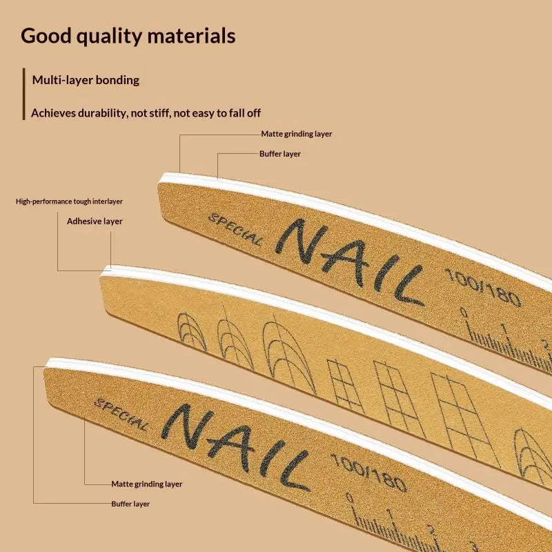 Double-Sided Nail File with Scale | 100/180 Grit Sanding Bar