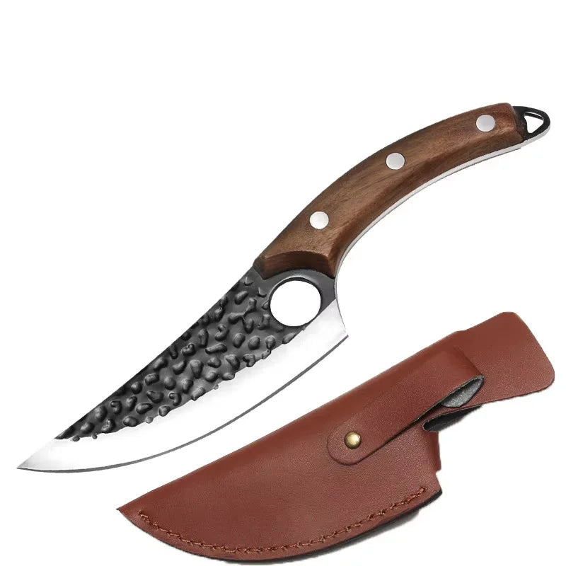 6-Inch Hand-Forged Stainless Steel Chef's Knife with Cover