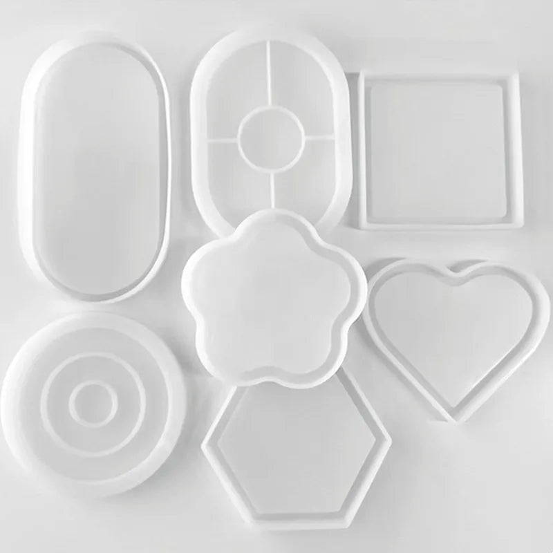 DIY Oval Tray Mold Storage Box Silicone Coaster Crystal Ashtray