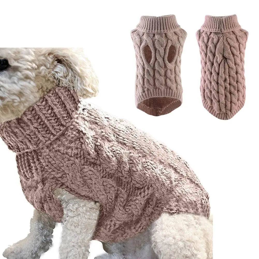 Knitted Dog Sweater – Warm Coat for Small Dogs & Puppies