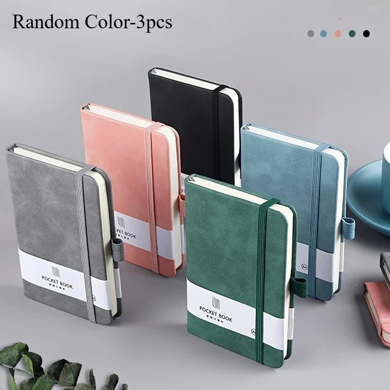 3-Pack A7 Pocket Notebooks – 100 Sheets, Elastic Closure