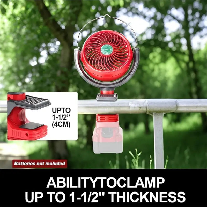 Cordless Clip-On Fan – 2-Speed, 270° & 300° Rotation + USB Ports