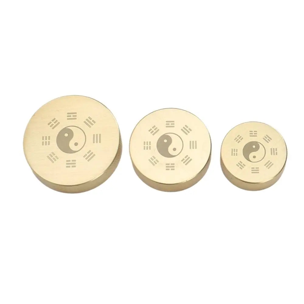 Solid Brass BaGua Paperweight – Chinese Brush Rest Décor