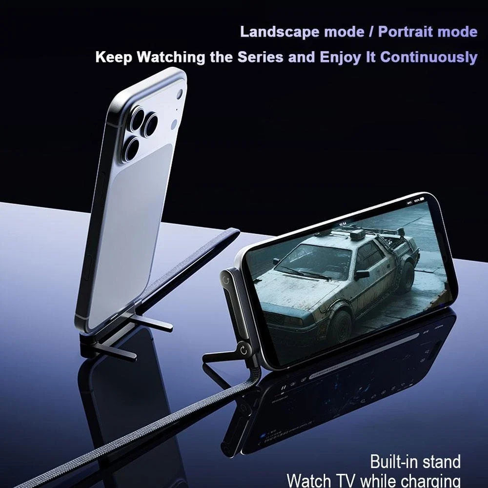 2-in-1 240W USB-C Fast Charging Cable & Foldable Phone Stand