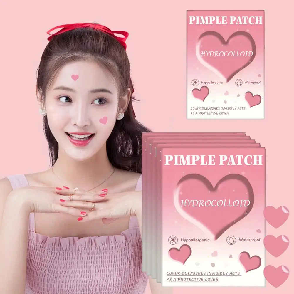 1080-Pc Heart-Shaped Hydrocolloid Pimple Patches for Teens