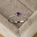 Women's Amethyst Zirconia Fashion Ring – Prong Set Gem
