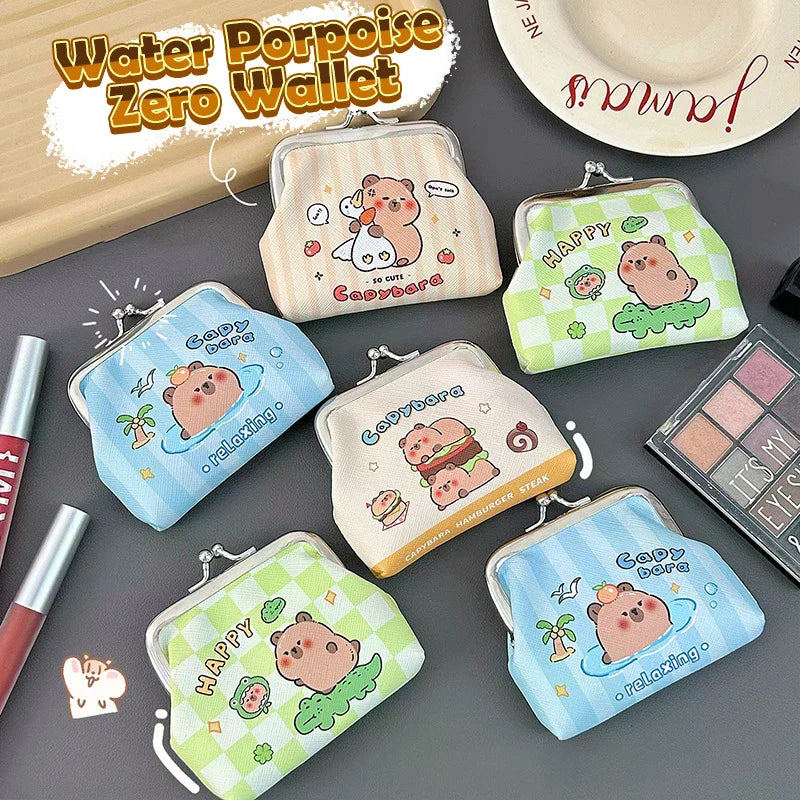 Cute Capybara Mini Coin Purse – PU Wallet for Kids & Gifts