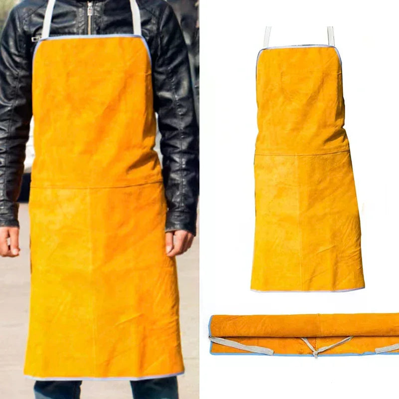 Washable Wear-resistant Heat Insulation Cowhide Leather Welding Apron