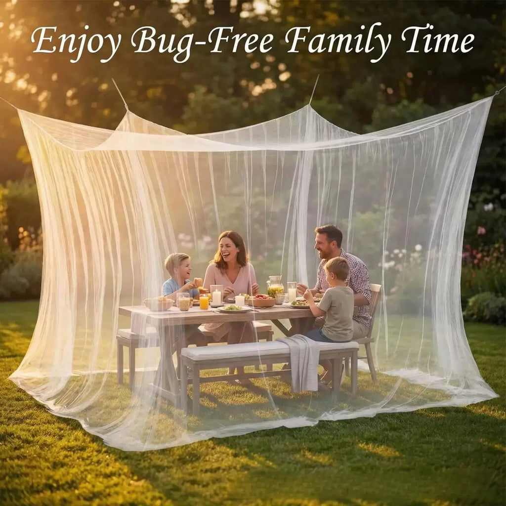 Four-Door Square Canopy Mosquito Net – Bed, Patio & Camping