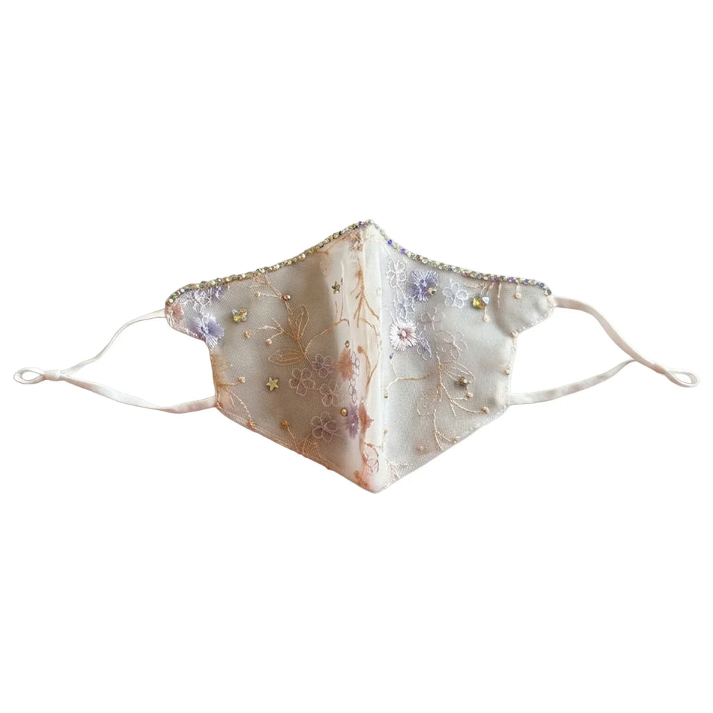 Ethnic Lace Mesh Face Mask – Embroidery Rhinestone UV & Wind Cover