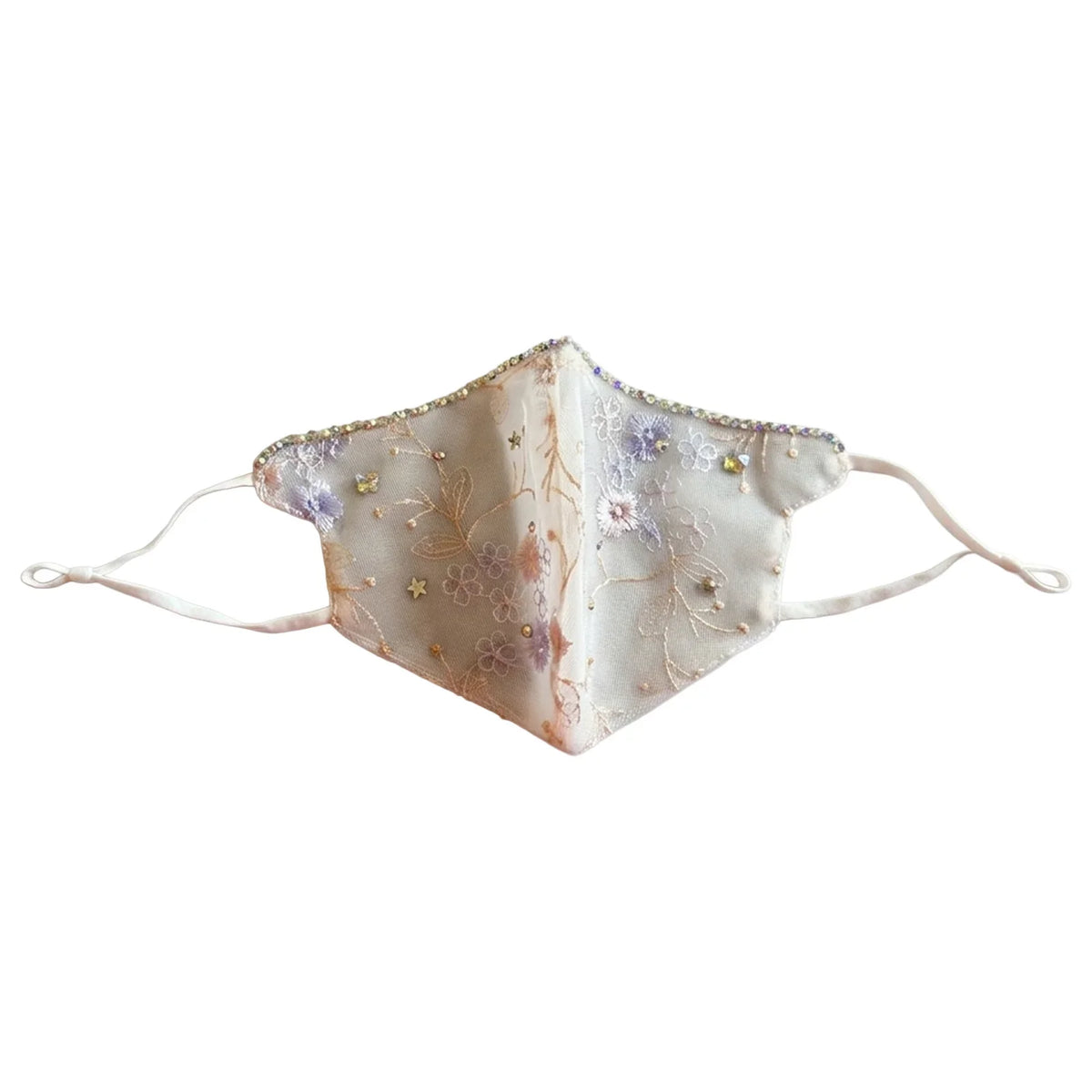 Ethnic Lace Mesh Face Mask – Embroidery Rhinestone UV & Wind Cover