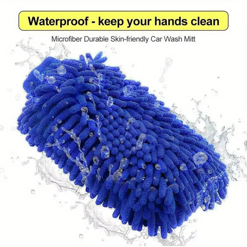 Chenille Microfiber Car Wash Mitt – Scratch-Free Double-Sided