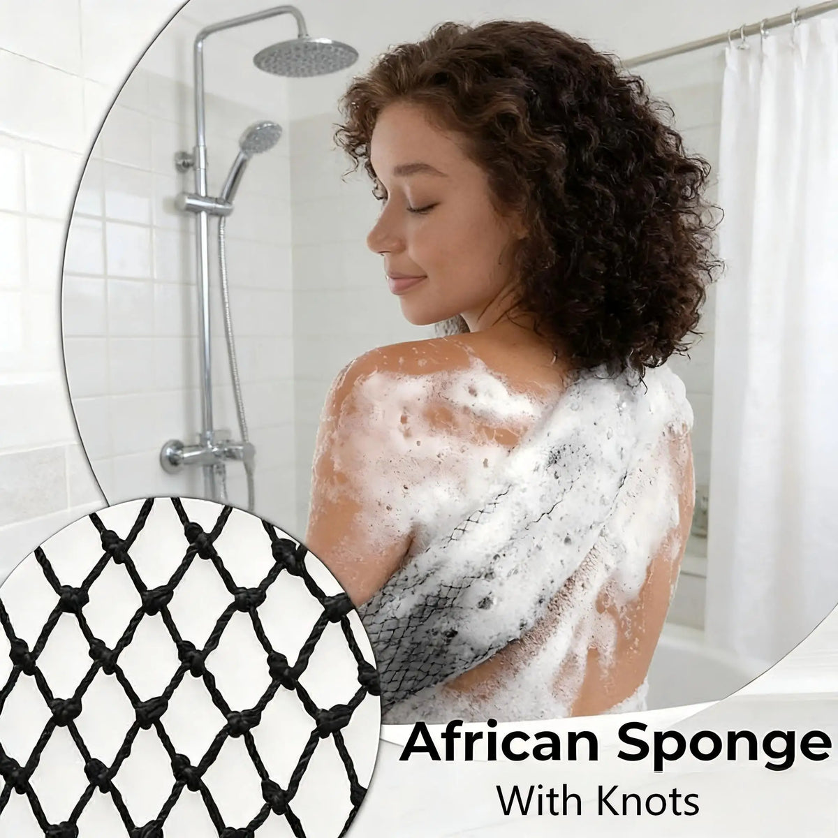 Exfoliating Body Scrub Set – African Mesh Back Scrubber & Sponge
