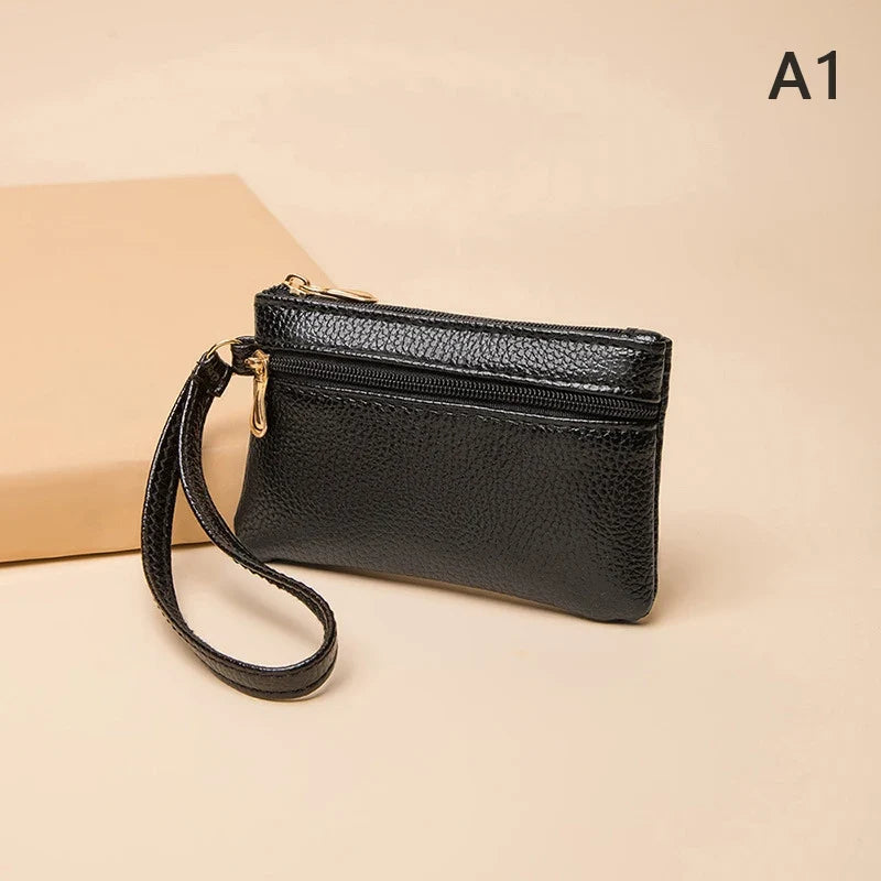 Women's PU Leather Mini Wallet – Zipper Coin Purse & Card Hold