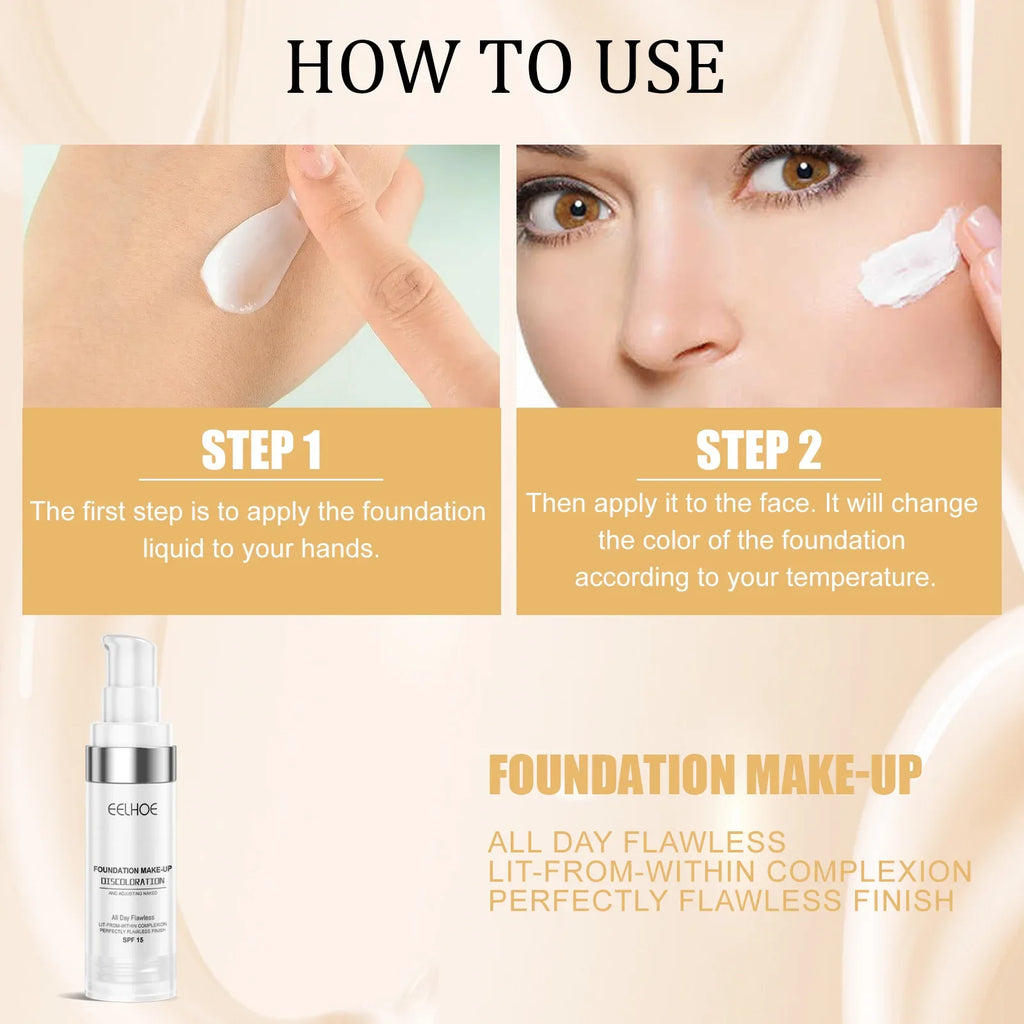 EELHOE Liquid Foundation – Full Coverage, Oil-Control & Hydrating