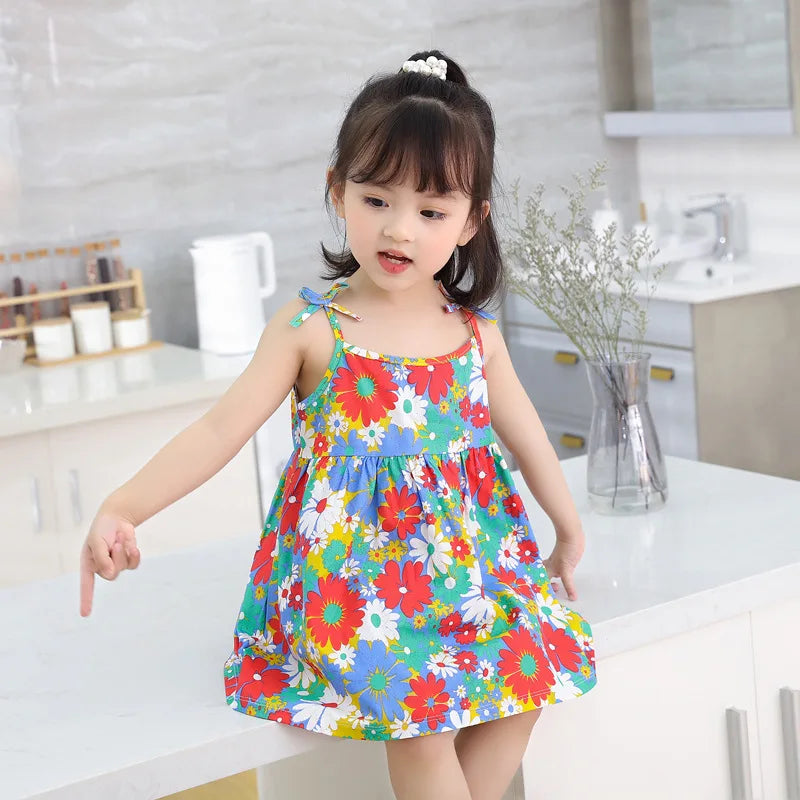Girls Summer Floral Cotton Princess Dress | Ages 2–7