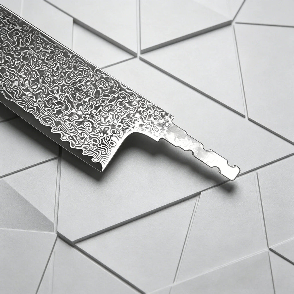 Hand Forged Damascus Steel Blade Blank – DIY Santoku Knife
