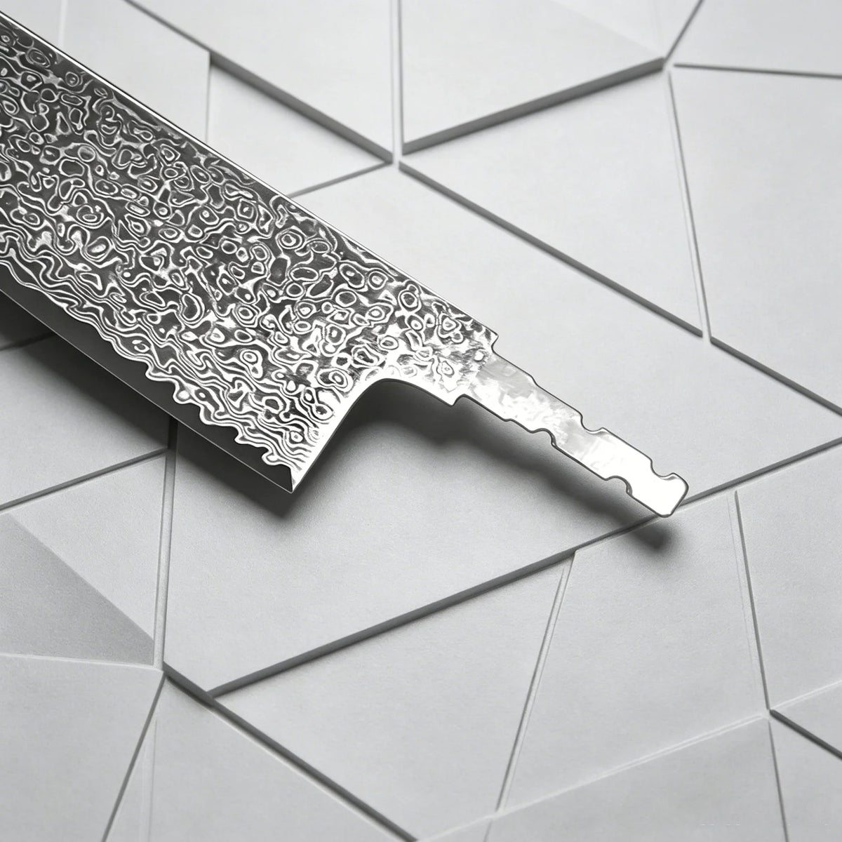 Hand Forged Damascus Steel Blade Blank – DIY Santoku Knife