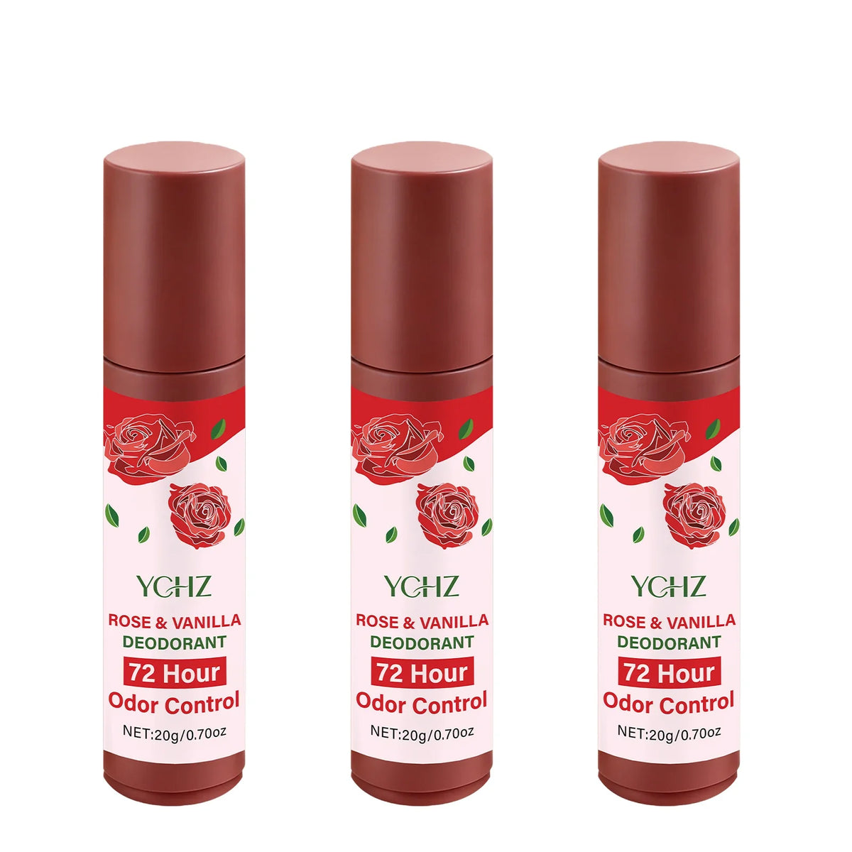 Rose Vanilla Jasmine Roll-On Deodorant | 72-Hour Plant-Based