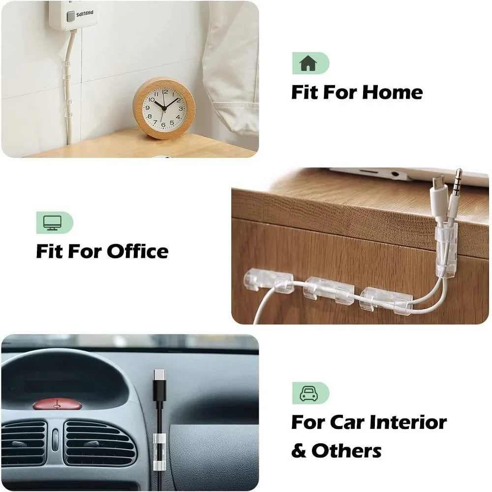 Desktop Cable Organizer Clips | Cord & Wire Manager