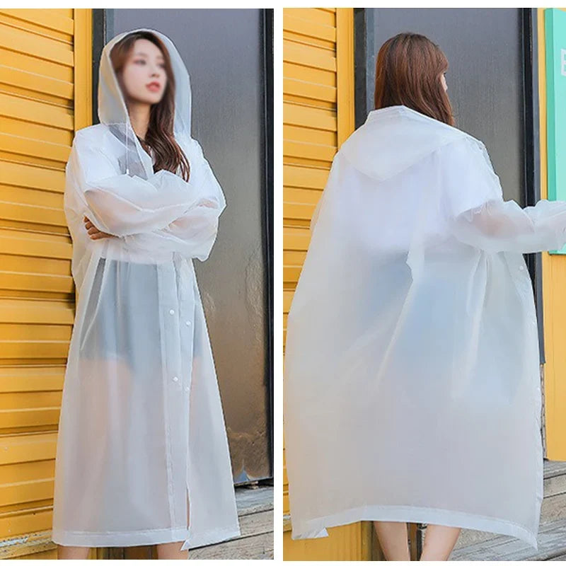 Reusable Waterproof Adult Raincoat – One-Piece EVA Poncho
