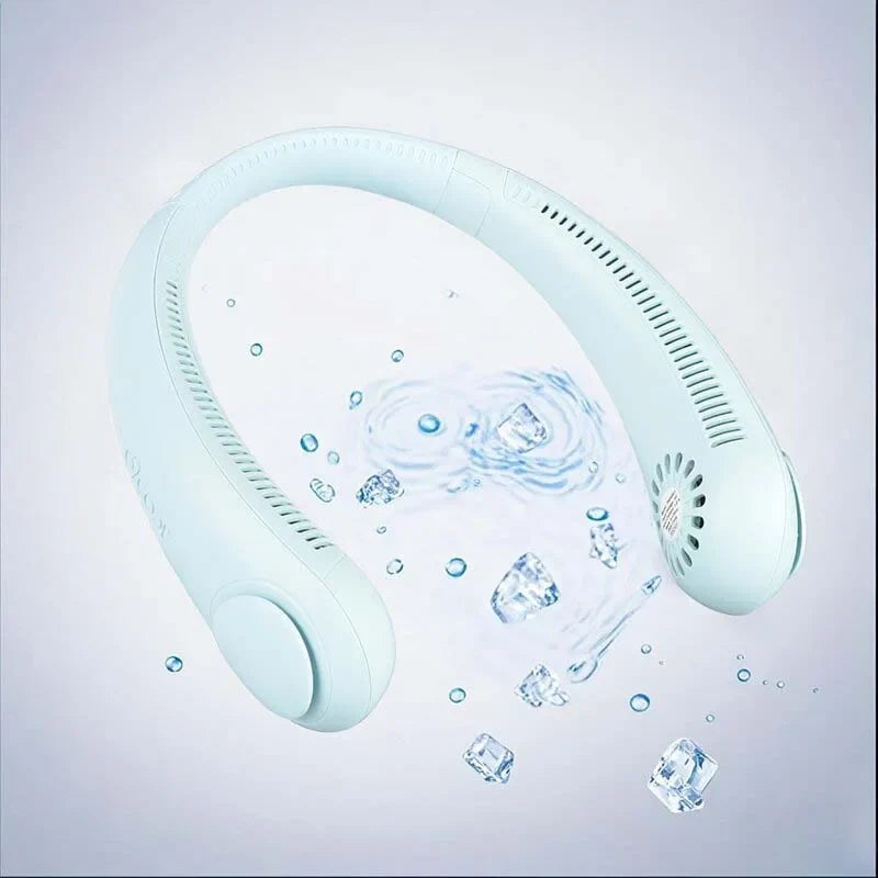 Leafless Neck Fan USB Rechargeable | 3-Speed Hands-Free Cooling