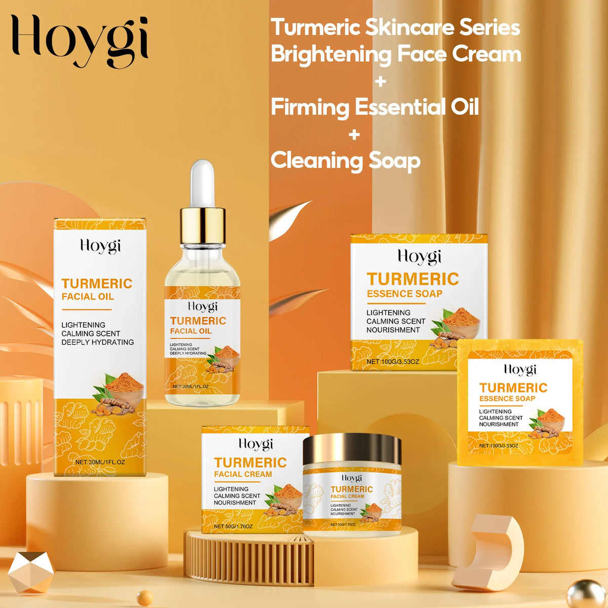 Hoygi Turmeric Facial Oil, Soap & Face Cream – Skin Brightening