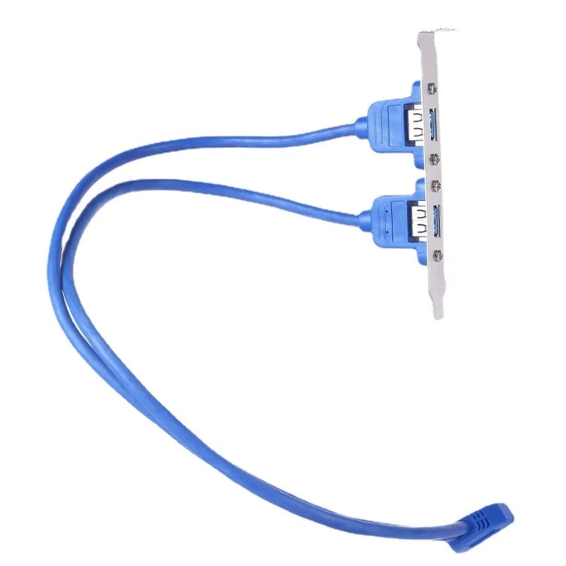 20-Pin to Dual USB 3.0 Rear Panel Bracket Adapter Cable 50cm