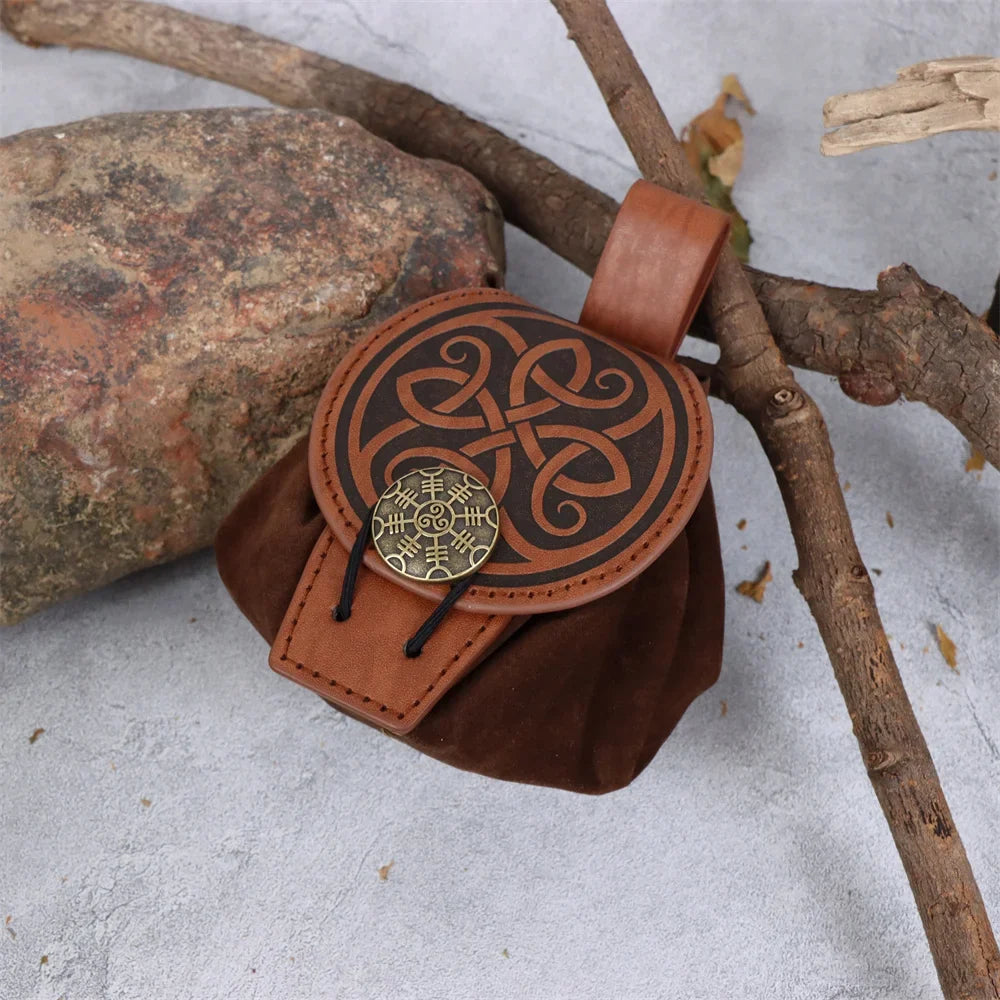 Medieval Viking Belt Pouch Coins Can Hold Phone Vintage Waist Bag
