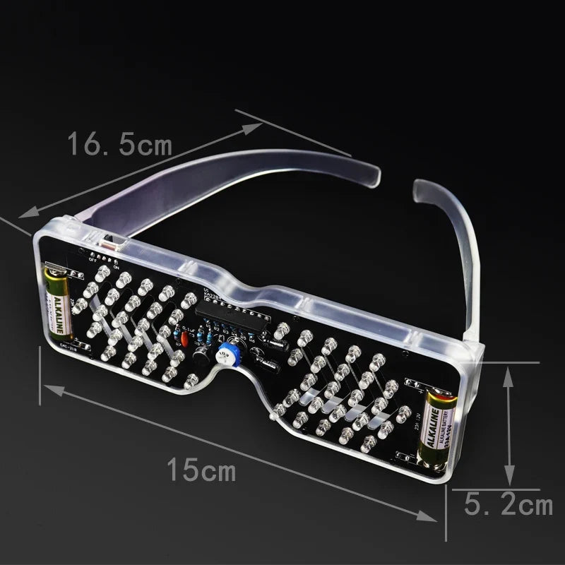 Voice-Activated LED Flashing Glasses DIY Soldering Kit