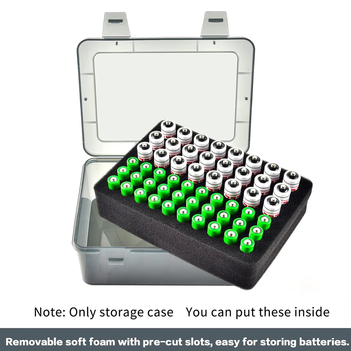 Battery Organizer Storage Case – Holds 54 AA & AAA Batteries