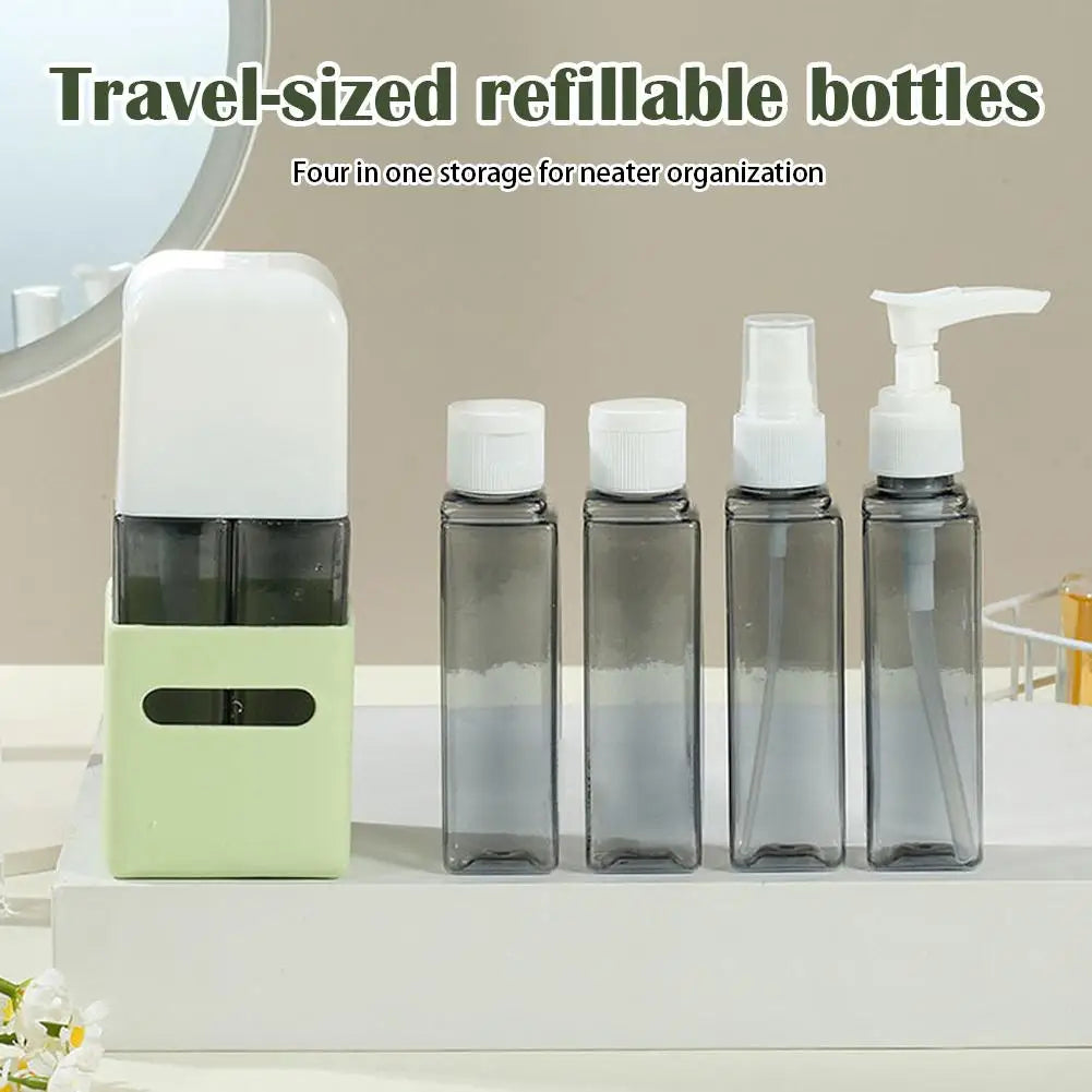 4-in-1 Refillable Travel Bottles Set – 60ml TSA-Approved