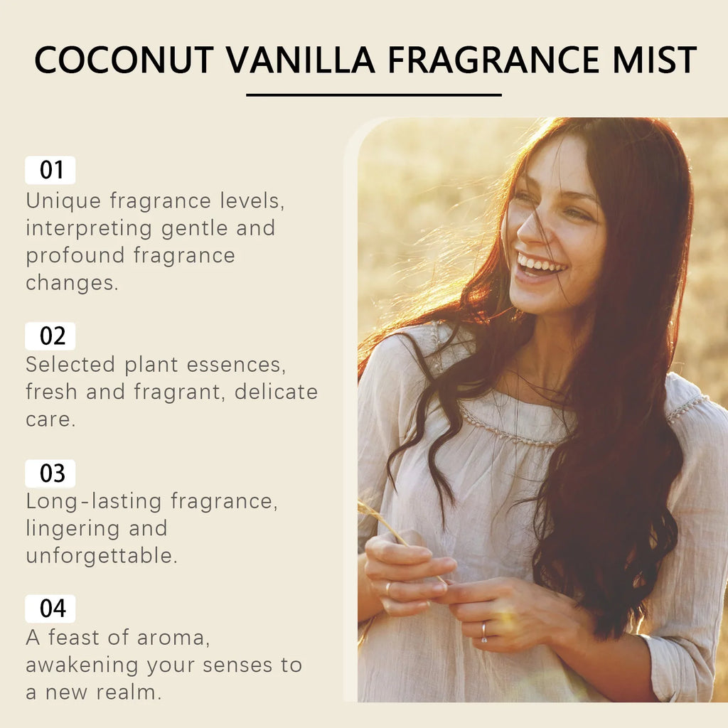 Coconut Vanilla Body Mist – Long-Lasting Natural Fragrance