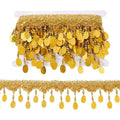 Polyester Tassel Glitter Lace Trim Bead Fringe Ribbon 85mm 5 Yds