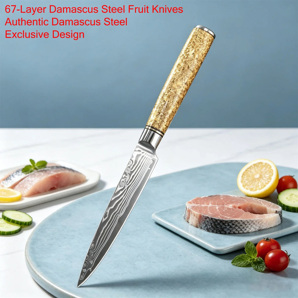 Damascus Steel 67-Layer Paring Knife – Sharp Kitchen Knife