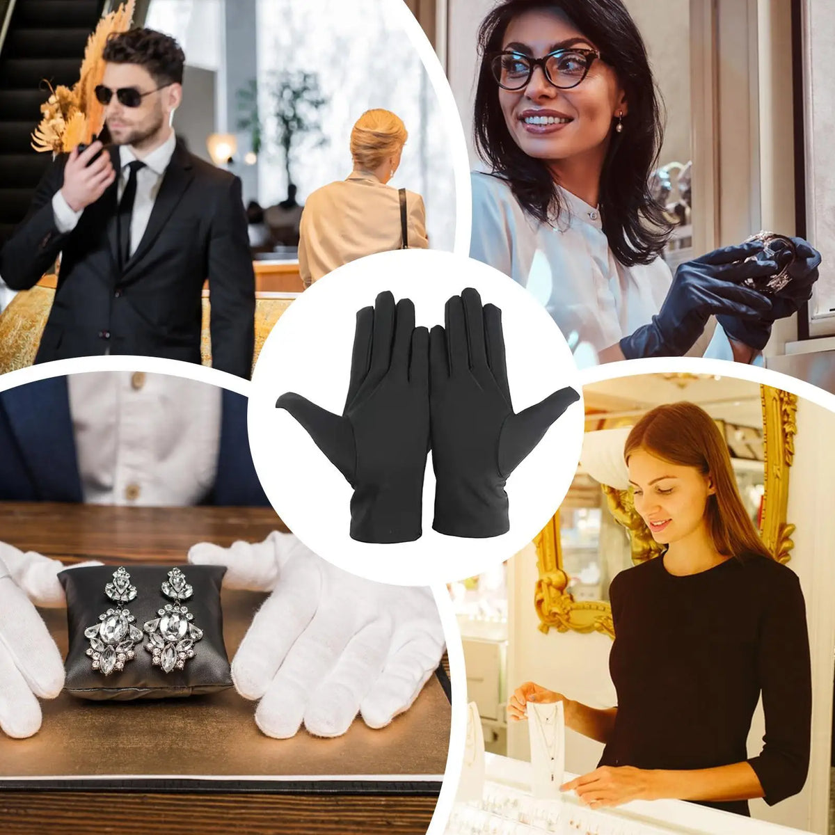 Black Jewelry Inspection Gloves – Fingerprint-Free Wrist Length