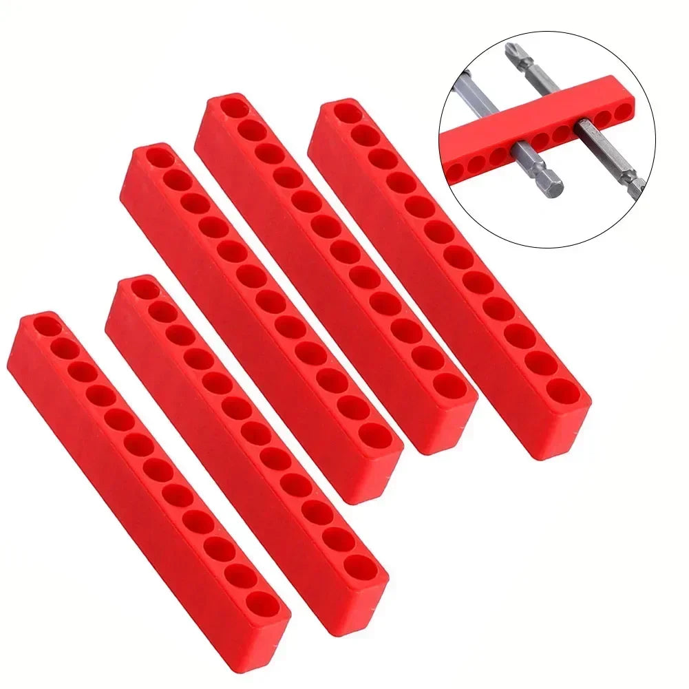 5-Pack 12-Hole Hex Bit Organizer – 1/4" Screwdriver Bit Holder