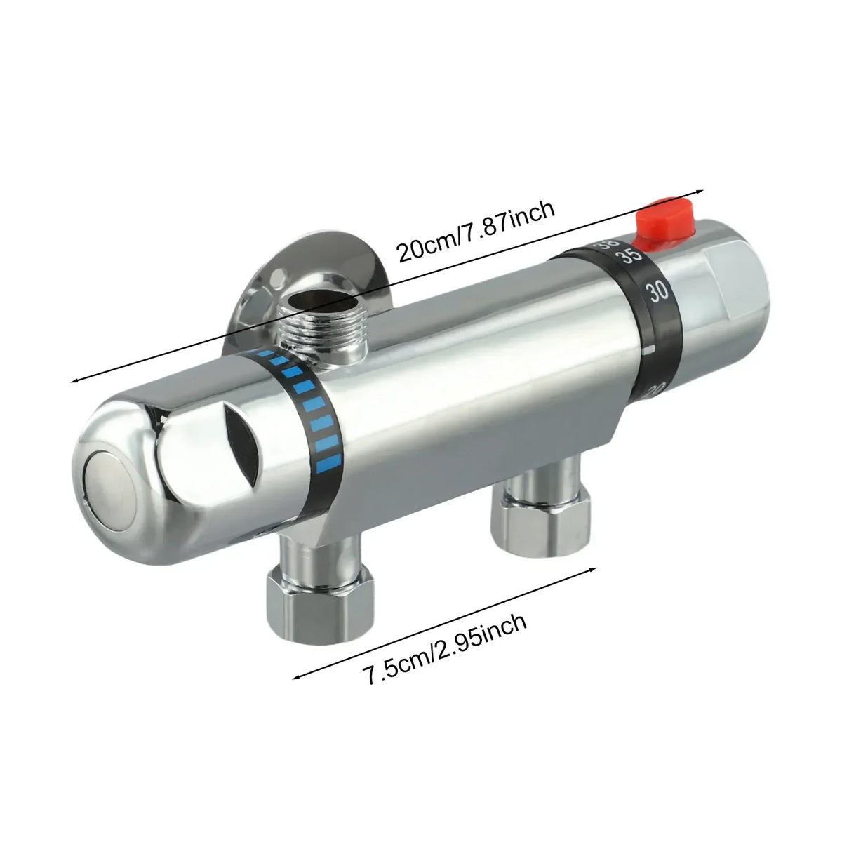 Chrome Thermostatic Shower Mixer Valve | G1/2 Alloy Bar Tap