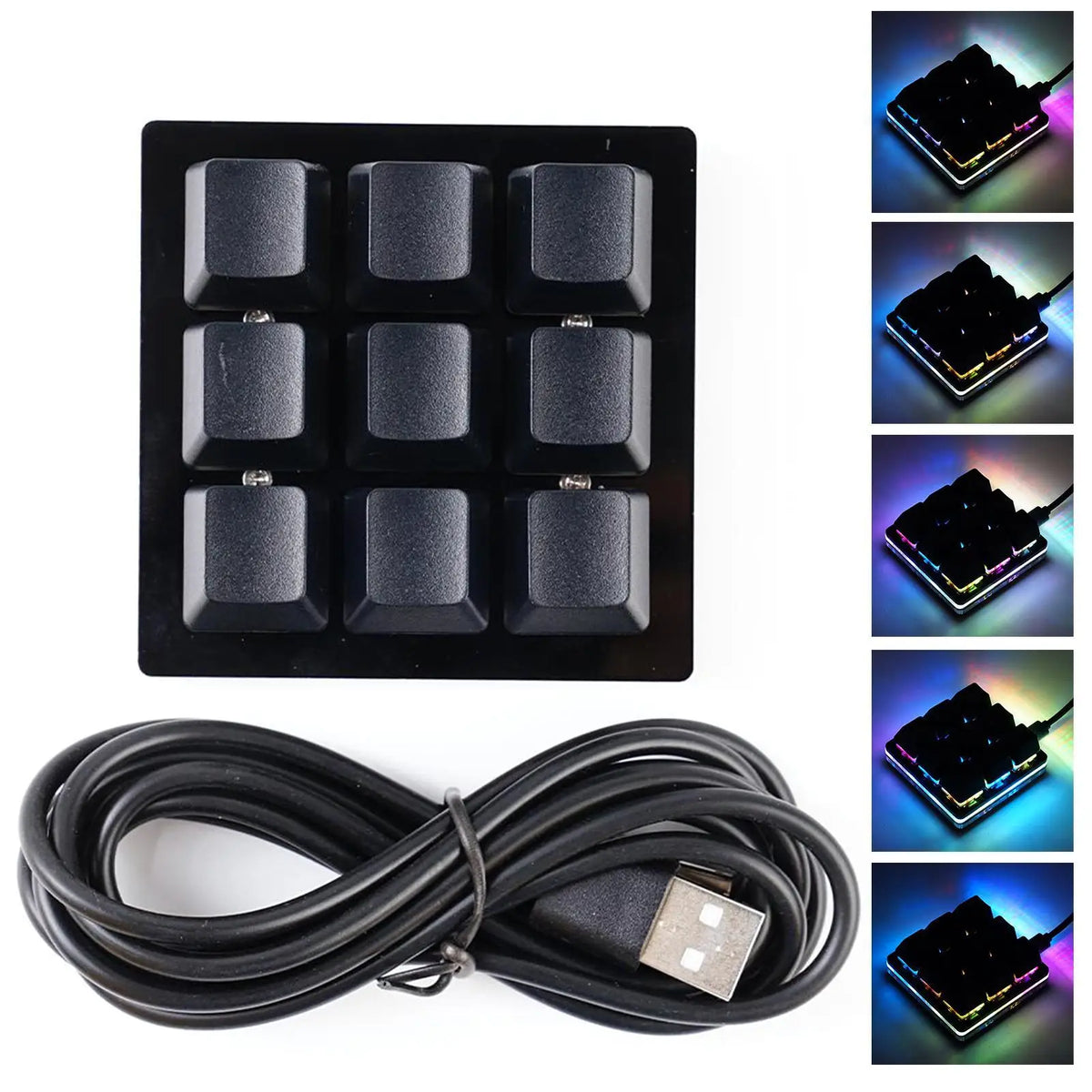 BUDI 9-Key RGB Programmable Macro Mechanical Keypad | USB DIY