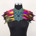Cosplay Punk Goth Feather Collar Shoulder Women Lace Bolero Jacket