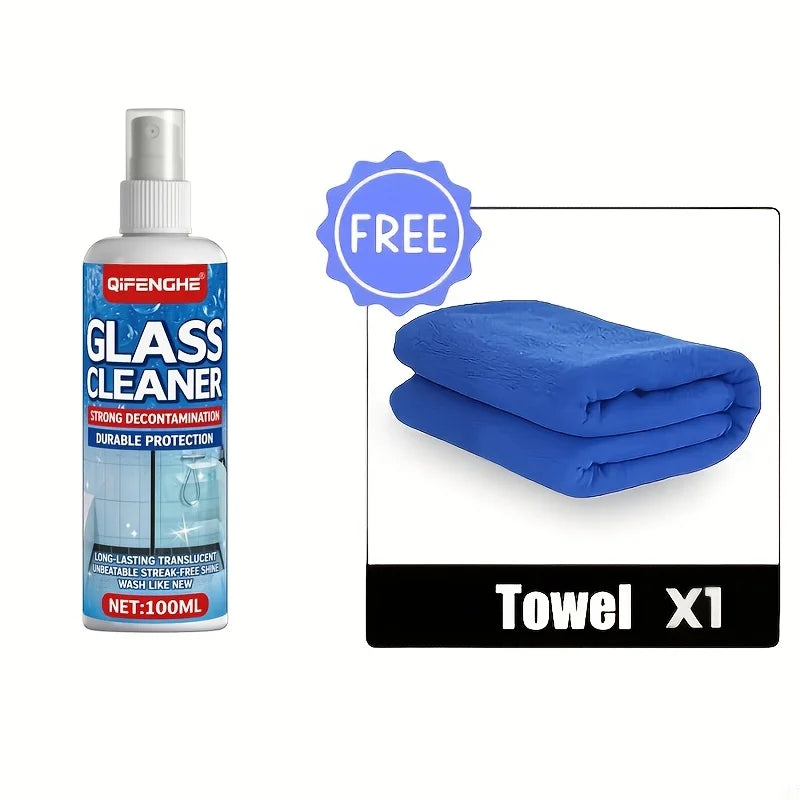QIFENGHE Glass Cleaner Spray – Shower Door & Hard Water Stains