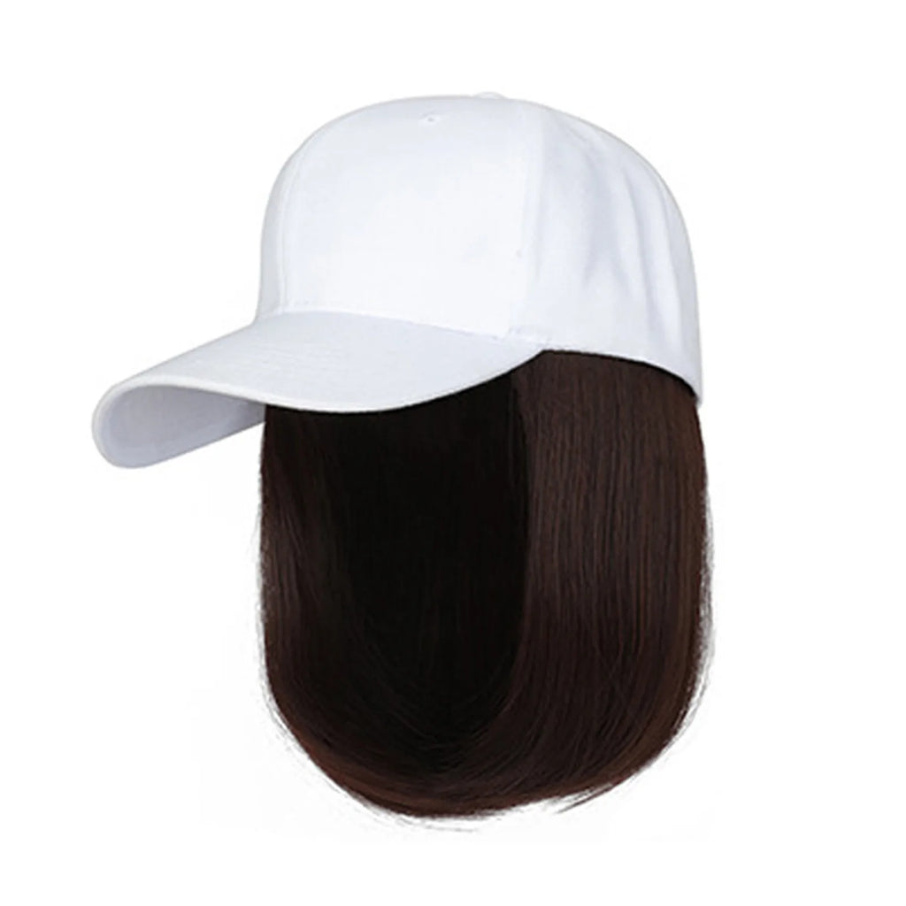 Baseball Cap Bob Wig | Adjustable Synthetic Hair Hat
