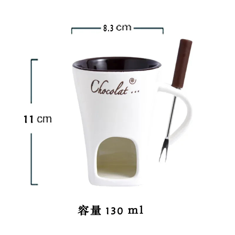 European Candle Cup Cheese Chocolate Melting Ceramic Mug Heating Food