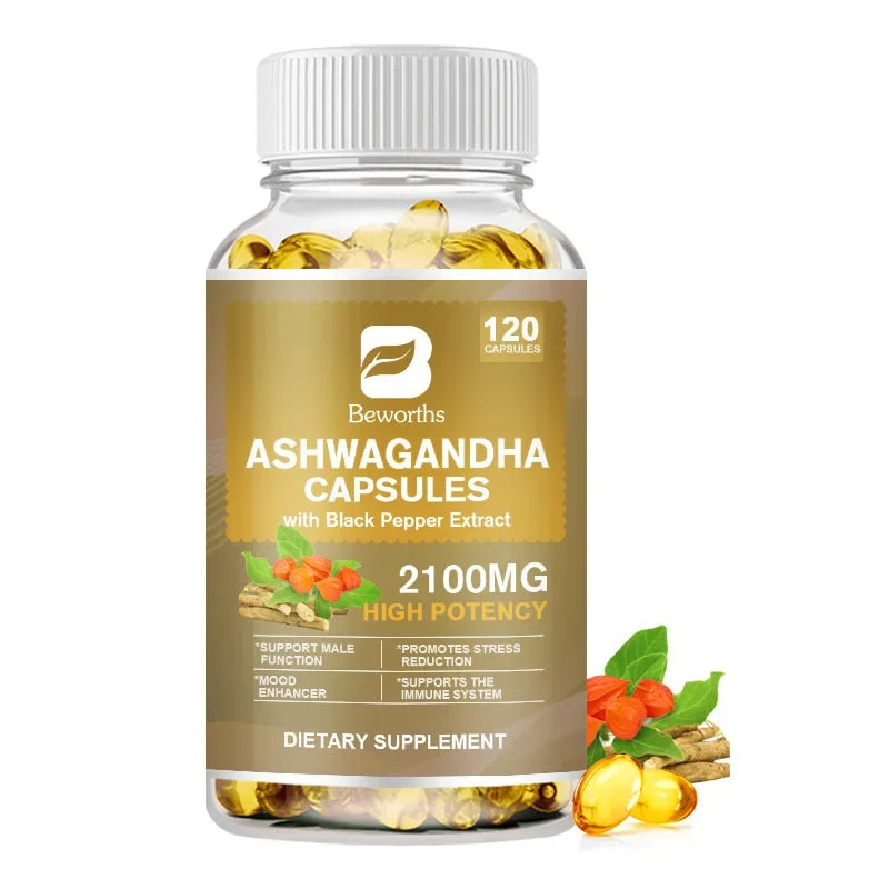 BEWORTHS Ashwagandha Capsules 120ct – Sleep & Mood Support