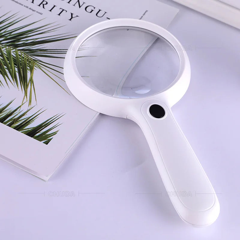120mm Handheld Magnifying Glass with 14 LED Lights