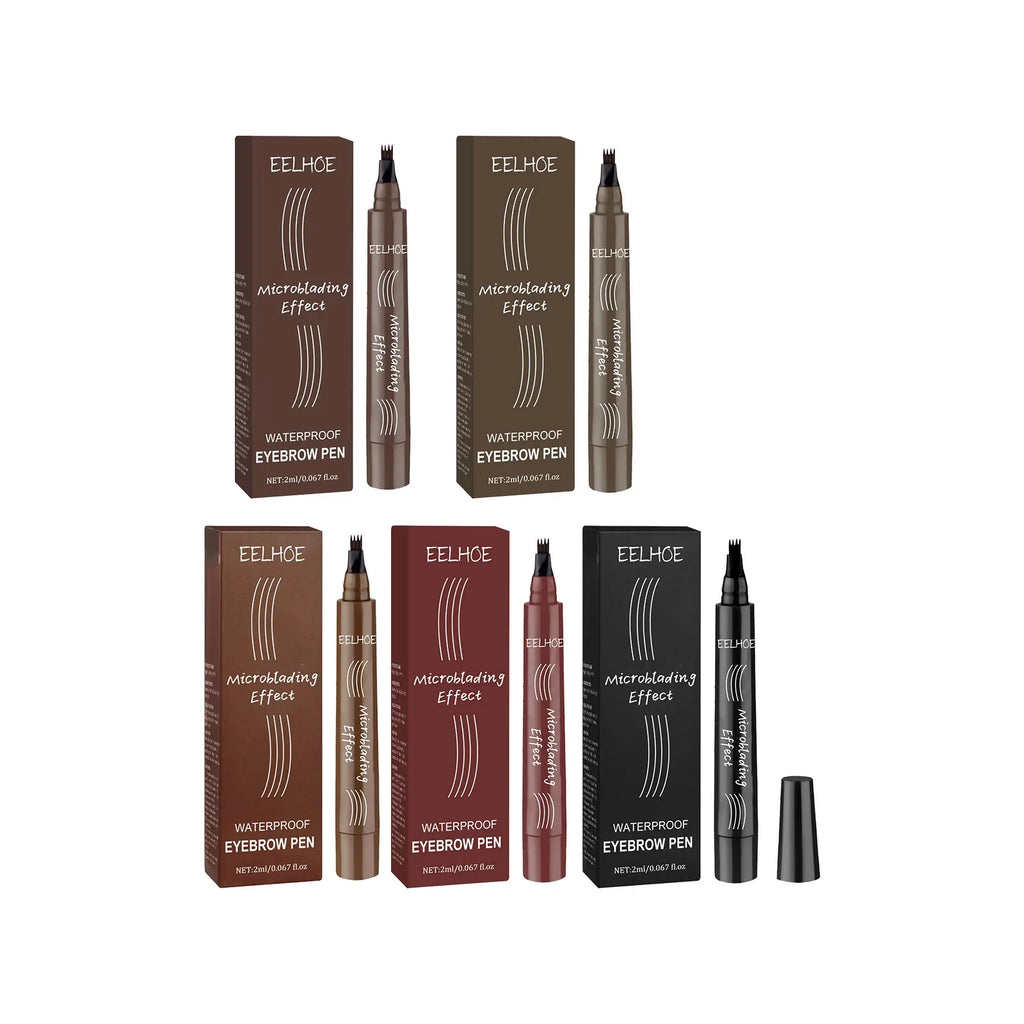 EELHOE 4-Point Microblading Eyebrow Pen | Waterproof, 5 Colors